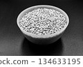 Organic dry buckwheat grains consisting of raw natural product 134633195