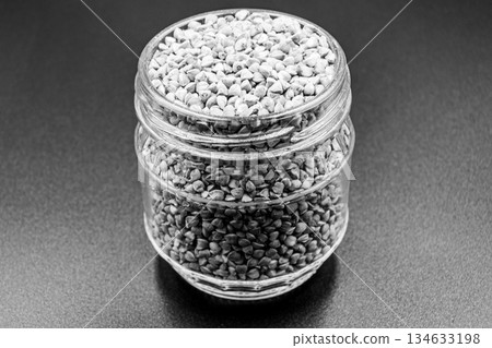 Organic dry buckwheat grains consisting of raw natural product Organic dry buckwheat grains consisting of raw natural product 134633198