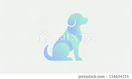 A simple dog logo design with a gentle gradient 134634155