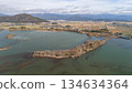 琵琶湖：由於水位下降，內島與大陸相連，這是從空中俯瞰的景象。 134634364