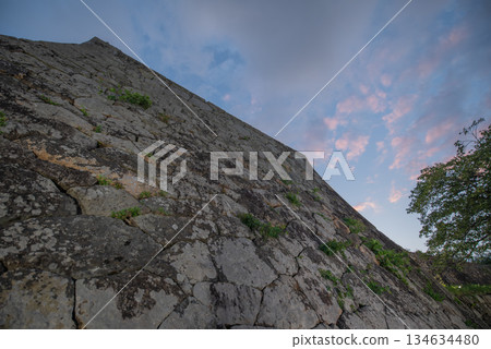 Twilight at the Yonago Castle Ruins 134634480