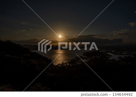 Twilight at the Yonago Castle Ruins Twilight at the Yonago Castle Ruins 134634492
