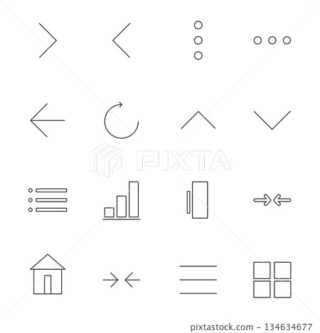 Minimal UI line icons set for navigation and interface 134634677