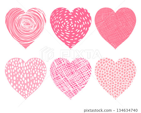 Cute pink vector hearts for love and Valentine designs Cute pink vector hearts for love and Valentine designs 134634740