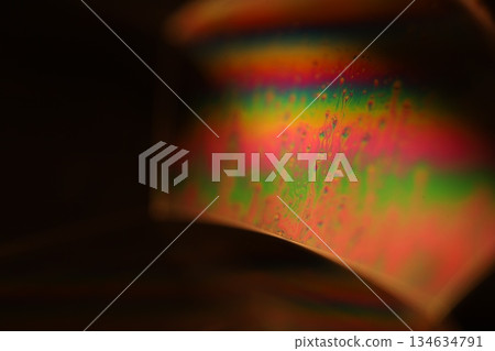 Green reflections of the water surface, minimalistic background, macro photography 134634791