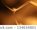 Yellow liquid surface, phenomenal structure, green oils on a dark background, colourful abstract, surrealistic art, line of light 134634801