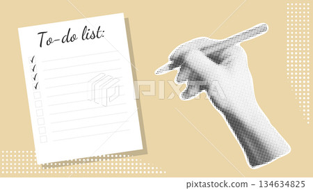 To do list modern banner in collage style To do list modern banner in collage style 134634825