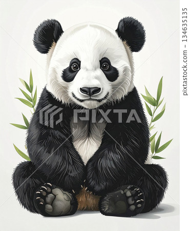 Panda illustration, AI-generated image 134635135
