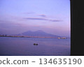 Mount Vesuvius and ships off the coast of Naples 134635190