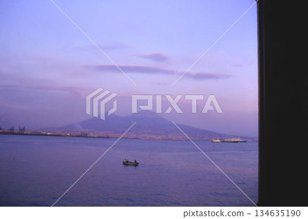 Mount Vesuvius and ships off the coast of Naples Mount Vesuvius and ships off the coast of Naples 134635190