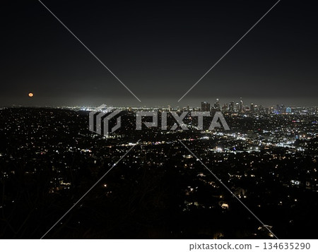 從美國洛杉磯看到的加州建築夜景 134635290