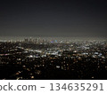 Night view of California's buildings seen from Los Angeles, USA 134635291