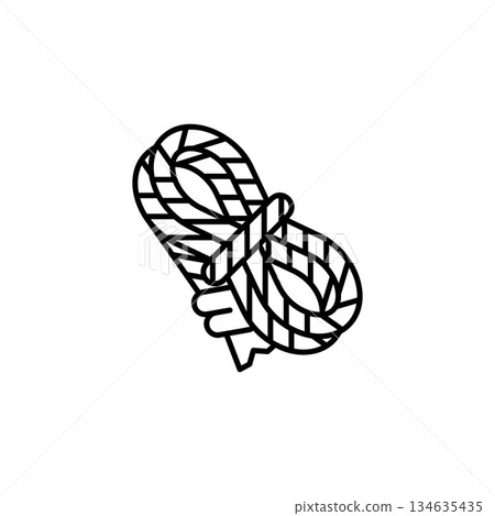 Rope vector icon. Adventure icon line style. perfect use for logo, presentation, website, and more. modern icon design outline style Rope vector icon. Adventure icon line style. perfect use for logo, presentation, website, and more. modern icon design outline style 134635435