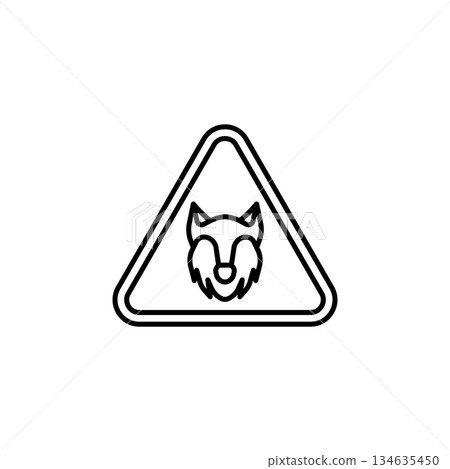 Wolf Sign vector icon. Adventure icon line style. perfect use for logo, presentation, website, and more. modern icon design outline style Wolf Sign vector icon. Adventure icon line style. perfect use for logo, presentation, website, and more. modern icon design outline style 134635450
