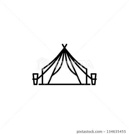 Tent vector icon. Adventure icon line style. perfect use for logo, presentation, website, and more. modern icon design outline style Tent vector icon. Adventure icon line style. perfect use for logo, presentation, website, and more. modern icon design outline style 134635455