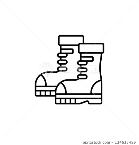 Boots vector icon. Adventure icon line style. perfect use for logo, presentation, website, and more. modern icon design outline style 134635459