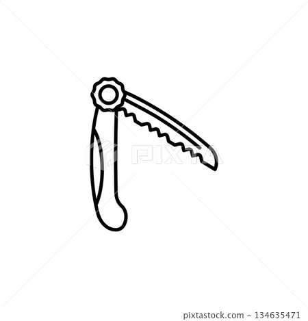 Adventure Saw vector icon. Adventure icon line style. perfect use for logo, presentation, website, and more. modern icon design outline style Adventure Saw vector icon. Adventure icon line style. perfect use for logo, presentation, website, and more. modern icon design outline style 134635471