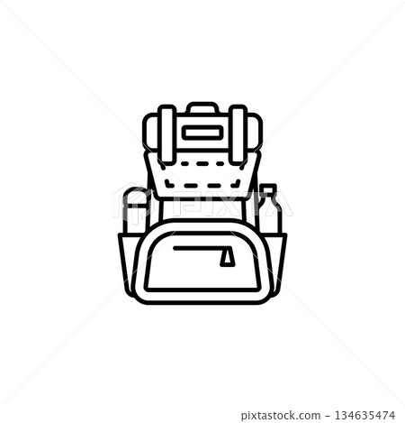 Back Pack vector icon. Adventure icon line style. perfect use for logo, presentation, website, and more. modern icon design outline style 134635474