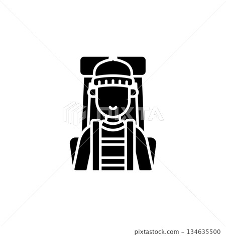 Hiker Man vector icon. Adventure icon solid style. perfect use for logo, presentation, website, and more. modern icon design glyph style 134635500