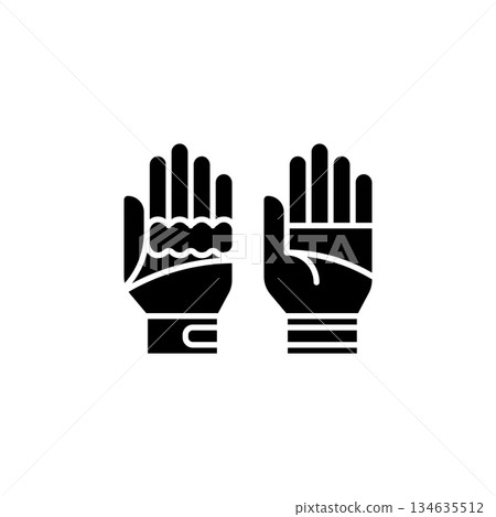 Glove vector icon. Adventure icon solid style. perfect use for logo, presentation, website, and more. modern icon design glyph style Glove vector icon. Adventure icon solid style. perfect use for logo, presentation, website, and more. modern icon design glyph style 134635512