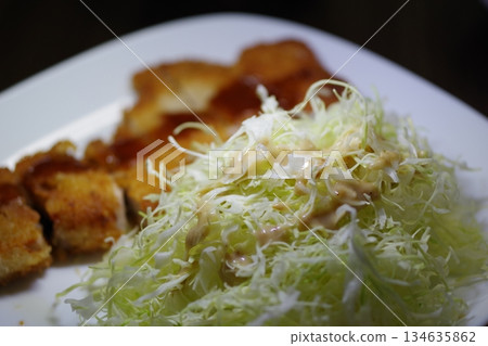 Very tasty pork cutlet and cabbage Very tasty pork cutlet and cabbage 134635862
