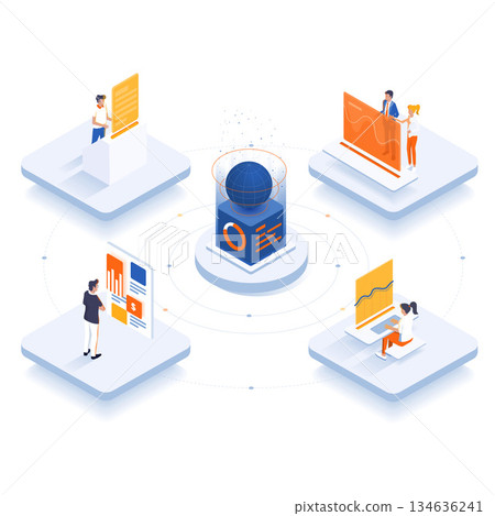 Modern Isometric Illustration design - Business Concept Modern Isometric Illustration design - Business Concept 134636241