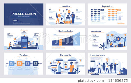 Infographics slide template design 5 134636275