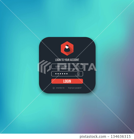 Flat Login form Template. Vector Flat Login form Template. Vector 134636315