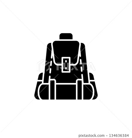 Back Pack vector icon. Adventure icon solid style. perfect use for logo, presentation, website, and more. modern icon design glyph style 134636384