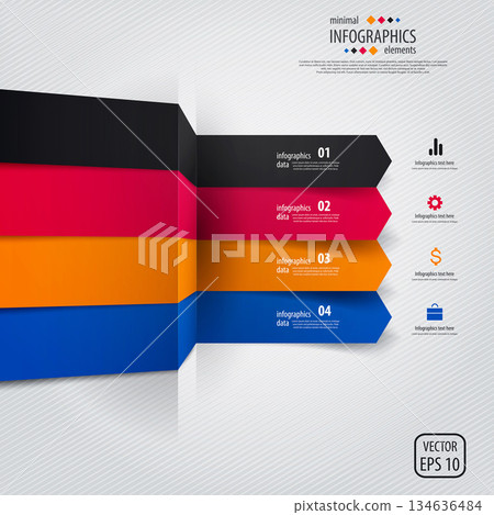 Minimal infographics design. Vector 134636484