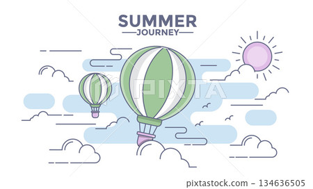 Flat Line Design Hero Image - Balloon 134636505