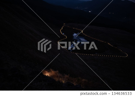 三重縣奈良縣索尼高原的岡龜池燈光秀 134636533