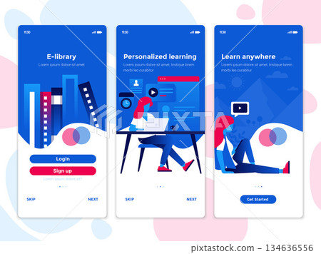 Flat Design Oneboarding Concepts - Education app Flat Design Oneboarding Concepts - Education app 134636556