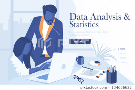 Flat Modern design Illustration of Data Analysis 134636622