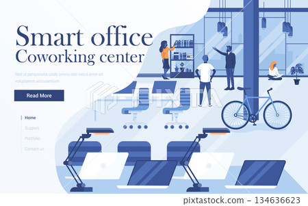 Flat Modern design Illustration of Coworking Flat Modern design Illustration of Coworking 134636623