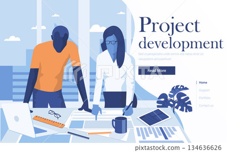 Flat Modern design Illustration of Project Development Flat Modern design Illustration of Project Development 134636626