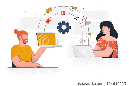 Flat Modern design Illustration of Sharing files 134636635
