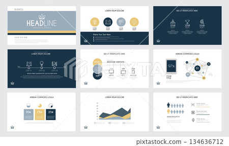 Infographics slide template 3 134636712