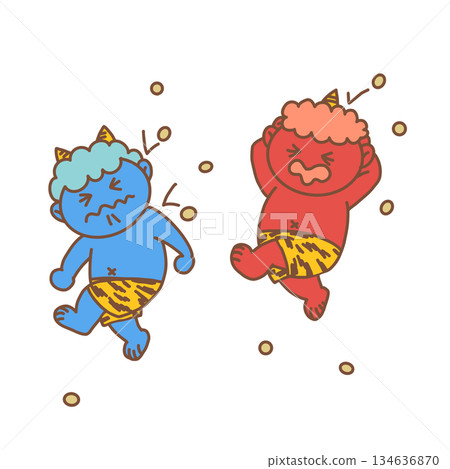 Demons running away from bean-throwing 134636870