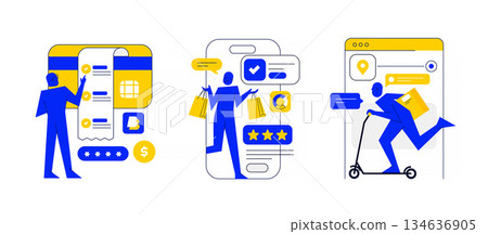 Flat Modern design Illustration of Online Shopping Flat Modern design Illustration of Online Shopping 134636905