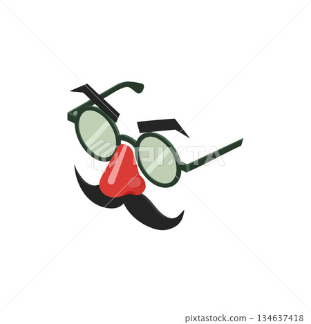 Comical disguise glasses with fake nose mustache and eyebrows for playful costume accessory and fun pranks 134637418