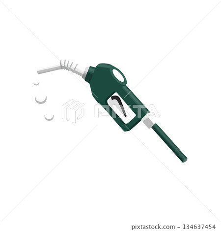Fuel pump nozzle with dripping drops isolated on white background vector illustration for energy and gasoline concepts Fuel pump nozzle with dripping drops isolated on white background vector illustration for energy and gasoline concepts 134637454