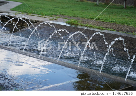 Park fountain playground 134637636