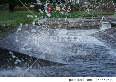 Park fountain playground 134637640