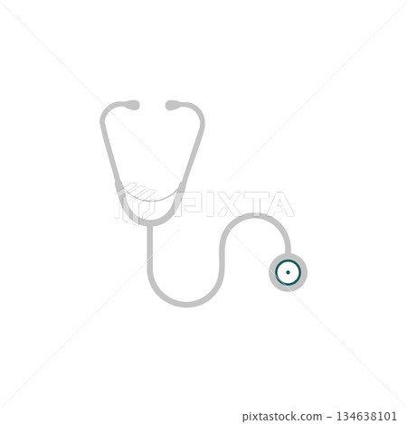Stethoscope medical instrument healthcare doctor diagnostic tool vector illustration design 134638101