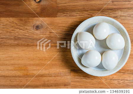 Boiled quail eggs served on a small plate Boiled quail eggs served on a small plate 134639191