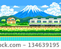 train on the green landscape 134639195