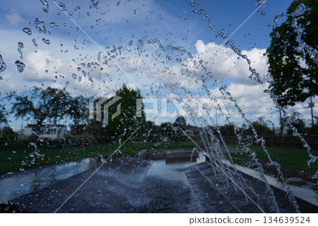 Mini fountain in the park 134639524