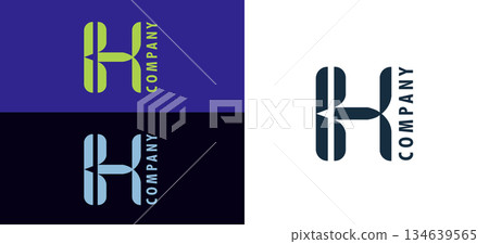 H K Monogram Intersecting Abstract Logo 134639565