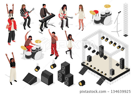 Music Concert Isometric People 134639925
